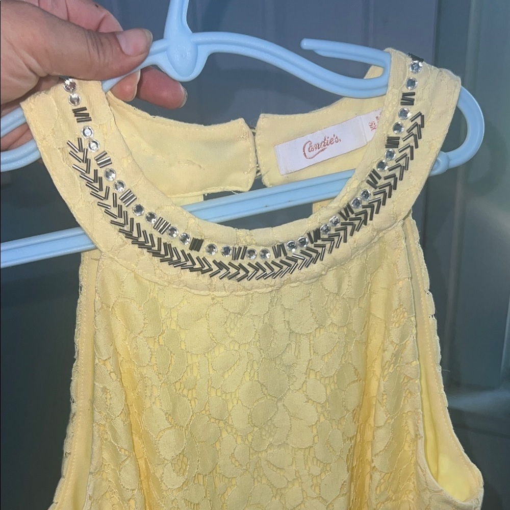 Candie's Light Yellow Lace Dress - Picture 5 of 10